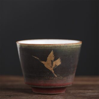 Japanse Stijl Handgemaakte Grof Aardewerk Oven Change Master Thee Cup Creatieve Keramische Handgeschilderde Kraan Theekopjes Thee Set Drinkware