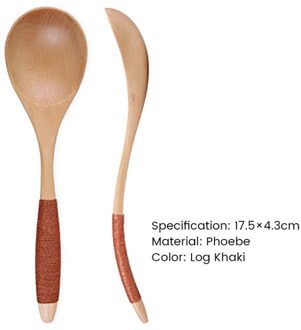 Japanse Stijl Honing Melk Soep Lepel Massief Hout Lange Steel Theelepel Roer Lepel Koffie Stok Keuken Accessoires 18x4cm 2