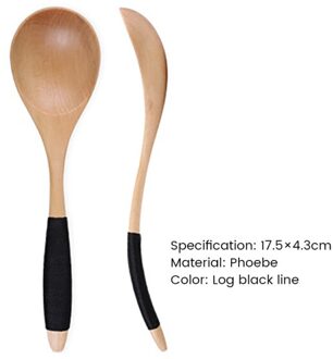 Japanse Stijl Honing Melk Soep Lepel Massief Hout Lange Steel Theelepel Roer Lepel Koffie Stok Keuken Accessoires 18x4cm 3