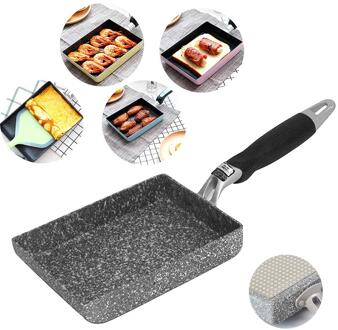 Japanse Stijl Maifan Stone Koekenpan Non-stick Pan Kleine Vierkante Pan Gebakken Ei Roll Fornuis Inductie Kookplaat Universele pan Omele