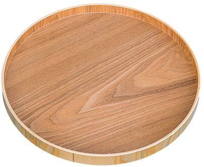 Japanse Stijl Ronde Lade Voedsel Serveren Plaat Hout Snack Deseert Plaat Teaboard Voor Thuis (21Cm) 33cm