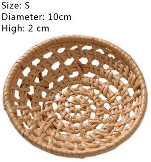 Japanse Stijl Rotan Brood Mand Ronde Hand Geweven Thee Lade Diner Partijen Koffie Ontbijt Fruit Voedsel Container Decoraties