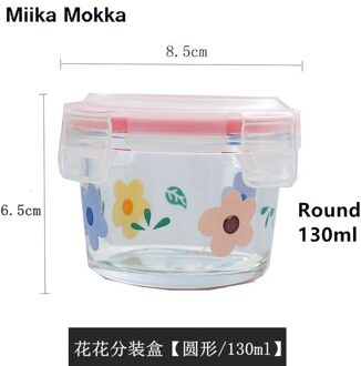 Japanse Stijl Transparant Glas Salade Kommen Met Deksels Container Dispenser Cake Fruitschaal Dessert Snack Kom Keuken Organizer D roze bloem ronde