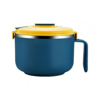 Japanse Stijl Verzegelde Lunchbox Huishoudelijke 304 Rvs Instant Noodle Kom Met Deksel Student Geïsoleerde Fast Food cup blauw S