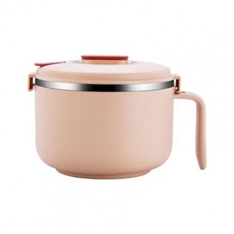 Japanse Stijl Verzegelde Lunchbox Huishoudelijke 304 Rvs Instant Noodle Kom Met Deksel Student Geïsoleerde Fast Food cup roze L