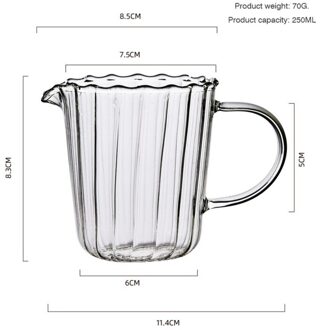Japanse Streep Melkbussen Warmte-Resistantn Glas Kruik Met Handvat Koffie Thee Separator Pull Bloem Cup Home Cafe Drinkware 250ML