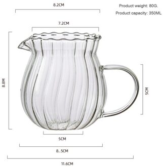 Japanse Streep Melkbussen Warmte-Resistantn Glas Kruik Met Handvat Koffie Thee Separator Pull Bloem Cup Home Cafe Drinkware A0
