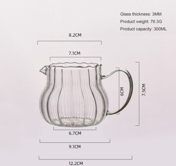 Japanse Streep Melkkan Warmte-Resistantn Glazen Beker Met Handvat Koffie Melk Thee Separator Fair Cup Home Cafe Drinkware 300/550Ml