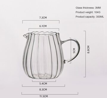 Japanse Streep Melkkan Warmte-Resistantn Glazen Beker Met Handvat Koffie Melk Thee Separator Fair Cup Home Cafe Drinkware 300/550Ml
