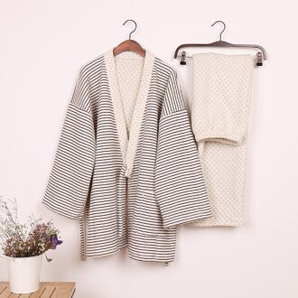 Japanse Traditionele Tether Stijl Losse Pyjama Set Winter Mannen Sleep & Lounge Kimono Yukata Badjas Zweet Stoom Thuis Kleren C / L