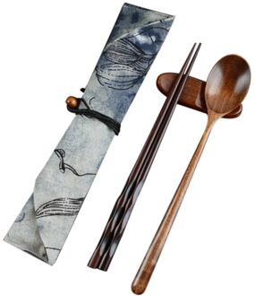 Japanse Vintage Houten Eetstokjes Lepel Servies 2 Stuks Set Spatules Cuillère De Cuisine Accessoire