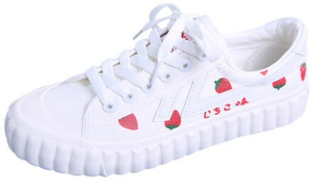 Japanse Zoete Lolita Schoenen Ronde Kop Platte Aardbei Board Schoenen Kawaii Meisje Sneakers Kawaii Schoenen Loli Cos 40