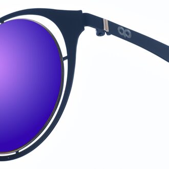 JAPO metalen zonnebril met ronde vorm voor dames Blauw/marineblauw