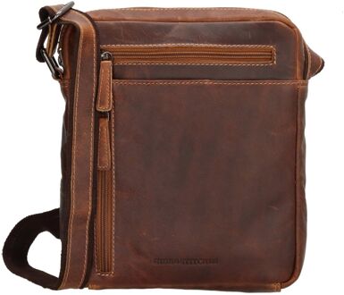 Japura Shoulderbag cognac schoudertas dames - H 24 x B 21 x D 5 cm
