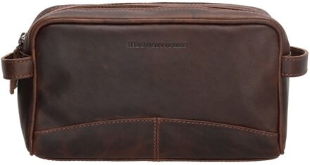 Japura Toiletbag darkbrown toilettas Bruin - H 15 x B 25 x D 8,50 cm