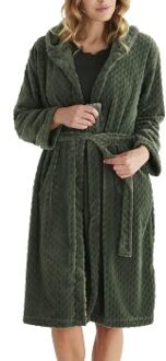 Jaquard Fleece Hoodie Robe * Actie * Wit,Groen - Large,X-Large,XX-Large