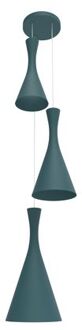 Jaqueline Compo Hanglamp, 3x E27, Blauw Mediterraan/wit, D.40cm