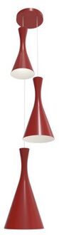 Jaqueline Compo Hanglamp, 3x E27, Rood Glanzend/wit, D.40cm