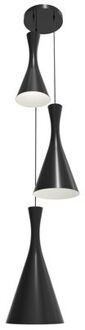 Jaqueline Compo Hanglamp, 3x E27, Zwart Glanzend/wit, D.40cm