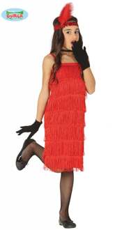 Jaren 20 meisjes kostuum kind Rood - Zalm