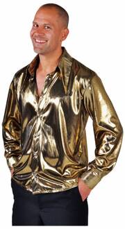 Jaren 80 & 90 Kostuum | Gouden Glitter Folie Blouse Man | XL | Carnaval kostuum | Verkleedkleding