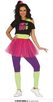 Jaren 80 Zangeres Kostuum Dames Multikleur - Print