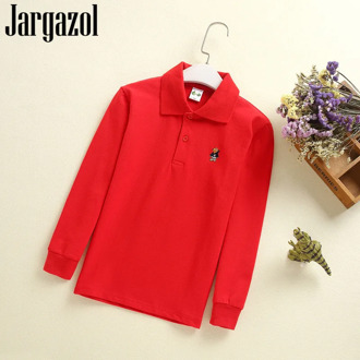 Jargazol Boys Short Sleeve Shirt Autumn Long Sleeve Top Sport Polo Shirts 3-15 Years Kids Clothes Pure Clothes Teenagers Outfits