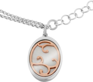 'Jarina' Dames 925 Sterling Zilveren Armband - Zilver/Roze ZA-7165 Zilver en roségoud - One Size