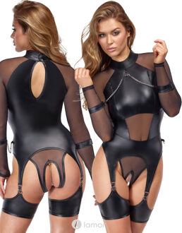 Jarretel body & Zachte handboeien , CC2644886 - Maat: S