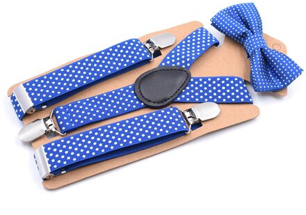 Jarretel Clip Kids Set Dot Jongen Pak Partij Causale Strikje Mode Meisje Peuter Leuke Kinderen koninklijk blauw