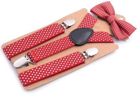 Jarretel Clip Kids Set Dot Jongen Pak Partij Causale Strikje Mode Meisje Peuter Leuke Kinderen rood