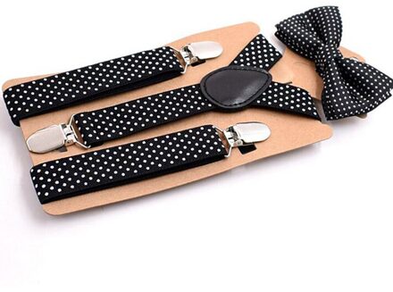 Jarretel Clip Kids Set Dot Jongen Pak Partij Causale Strikje Mode Meisje Peuter Leuke Kinderen zwart