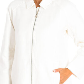 Jas 9063 vrouw met lange mouwen en lange snit Wit
