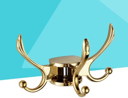 Jas Haak Rotatie Drie Haken Zinklegering Muur Hanger Handdoek Badkamer Robe Accessoires (Rose Goud) gouden