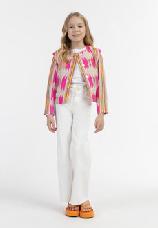 Jas Meisje Roze Inca-patroon - maat 10J / 140cm Veelkleurig
