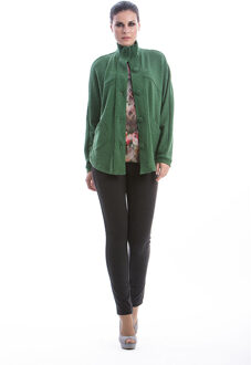 Jas met raglanmouwen in groen