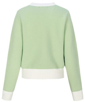 Jasje maisy knit moss/woolwhite - maat S Veelkleurig