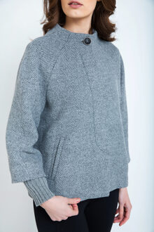 Jasje met knoopdetail en elastische manchetten Grijs