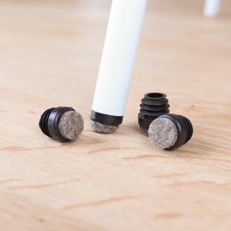 Jasmijn (bar)stoelpootdop met vilt - set van 4 (1 stoel) Zwart