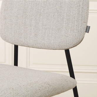 Jasmijn barkruk beige melange - zwart onderstel - 65 cm