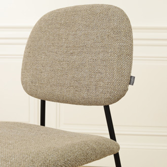 Jasmijn barkruk taupe melange - zwart onderstel - 65 cm