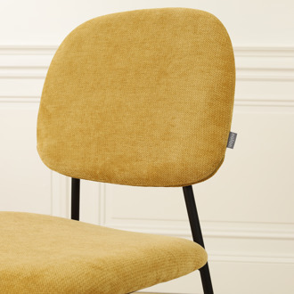 Jasmijn barkruk warm oker - zwart onderstel - 65 cm Geel