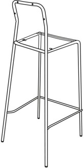 Jasmijn barkruk zwart onderstel - 65 cm