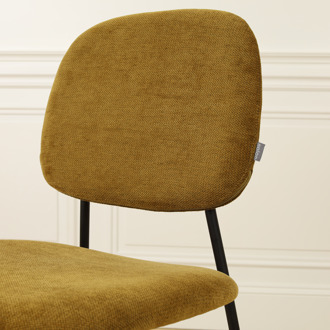 Jasmijn eetkamerstoel mosgroen - zwart onderstel