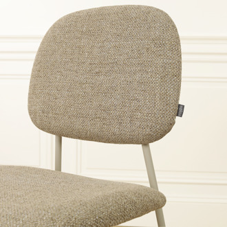 Jasmijn eetkamerstoel taupe melange - grijsbeige onderstel