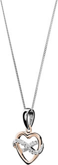 'Jasmina' Dames 925 Sterling Zilveren Ketting met Hanger - Zilver/Roze ZH-7483 Zilver en roségoud