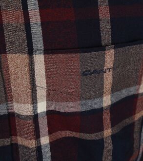 Jaspé Overhemd Ruiten Bordeaux Rood