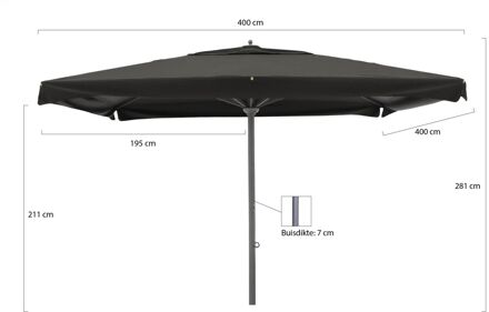 Java parasol 400x400cm - Laagste prijsgarantie! Grijs