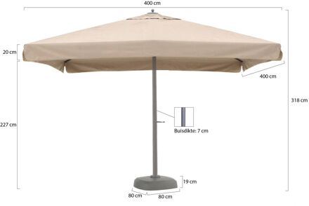 Java parasol 400x400cm - Laagste prijsgarantie! Taupe