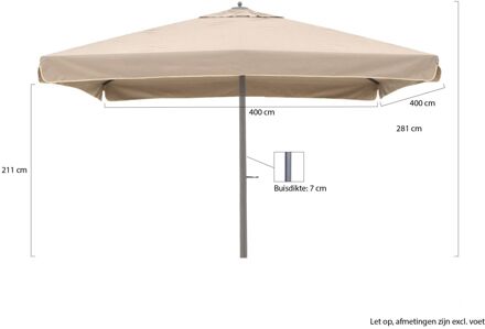 Java parasol 400x400cm - Laagste prijsgarantie! Taupe